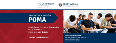 UNIROMANA invita a realizar la Prueba de Orientación y Medición Académica (POMA)